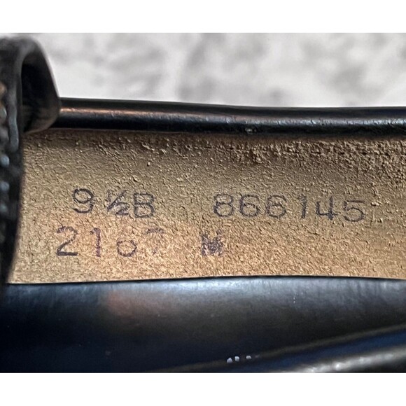 VTG Biltrite Crown Handsewn Leather Dress Loafers Mens 9.5B Black Corp Wedding - Picture 9 of 10